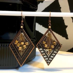 🔥 2/$10 sale Brass boho beaded earrings ❤️🔥